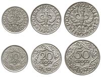 Polska, zestaw: 10, 20, 50 groszy, 1923