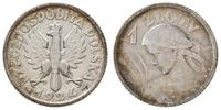 Polska, 1 złoty, 1924 - róg i pochodnia po obu stronach d