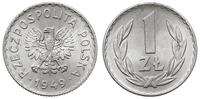 1 złoty 1949, Warszawa, aluminium, piękne, Parch