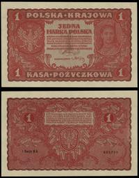 1 marka polska 23.08.1919, seria I-BA, numeracja