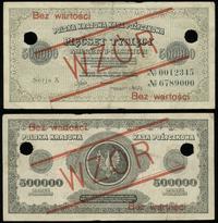 500.000 marek polskich 30.08.1923, ukośny czerwo