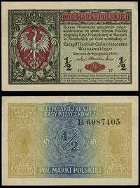 1/2 marki polskiej 09.12.1916, seria B., numerac