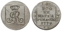 1 grosz srebrny 1779 EB, Warszawa, rzadki, Plage