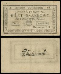 4 złote polskie 04.09.1794, seria 1-R, złamania,