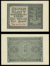 1 złoty 01.08.1941, seria BB, numeracja 9911870,