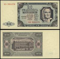 20 złotych 1.07.1948, seria GS 2664370, piękne, 