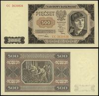 500 złotych 1.07.1948, seria CC 3630836, piękne,