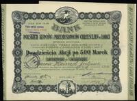 20 akcji po 500 marek = 10.000 marek 1921, Łódź,