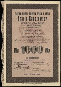 akcja na 1.000 marek polskich 1921, emisja I, nu