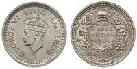 1/2 rupii 1944, Bombaj, srebro "500", piękna, KM