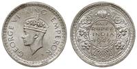 1/2 rupii 1944, Lahaur, srebro "500", piękna, KM