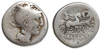 denar 111-110 pne, Rzym, Aw: Głowa Romy w prawo,