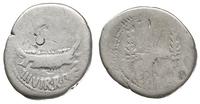 denar 32-31 pne, Aw: Galera w prawo, u góry ANT 