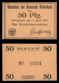 50 fenigów 1.04.1917, numeracja 01934