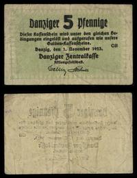 5 fenigów 1.11.1923, seria CB, Miłczak G33, Jabł