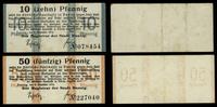 10 i 50 fenigów 9.12.1916, numeracja 078454 i 22