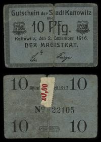 10 fenigów 2.12.1916, numeracja 22105, podklejon