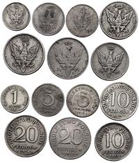 zestaw 7 monet, 1 fenig 1918, 5 fenigów 1917 i 1
