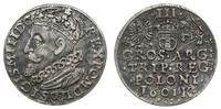 trojak 1601, Kraków, odmiana z głową króla skier