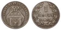 1 złoty 1835, Wiedeń, patyna, Plage 294, Bitkin 