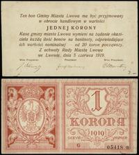 1 korona 5.06.1919, seria G 05418, Podczaski G-2