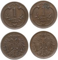 zestaw 2 monet o nominale 1 heller 1896, 1897, r