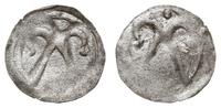 denar XV w., Aw: Dwa skrzyżowane pastorały, Rw: 