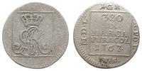1 grosz srebrny 1767 FS, Warszawa, odmiana z wąs