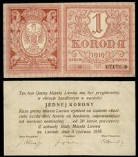 1 korona 1919, seria O, numeracja 07176✻, rzadka