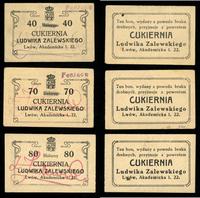 Galicja, zestaw: 40, 70 fenigów i 80 halerzy, 1918-1920