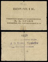 bon na 1 korone 1919, bardzo rzadki, Podczaski G