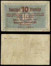 10 fenigów 22.10.1923, seria JS, znak wodny "kog