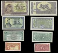 zestaw: 5, 10, 20, 50 koron 1945, 5 koron seria 