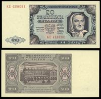 20 złotych 01.07.1948, seria KE, numeracja 45983