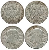 lot 2 monet o nominale 5 złotych 1932, 1933, War