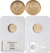 10 marek 1907/J, Hamburg, moneta w pudełku GCN M