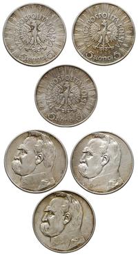 lot 3 monet, Warszawa, 1. 5 złotych 1934, 2. 5 z