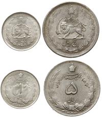 zestaw: 1 i 5 riali SH 1323 (1944), srebro "600"
