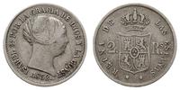 2 reale 1852, Sewilla, odmiana z siedmio ramienn