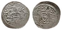 denar 1146-1157, Aw: Cesarz z mieczem trzymanym 