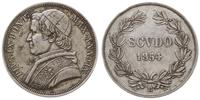 scudo 1854 R, Rzym, srebro 26.79 g, na "godzinie