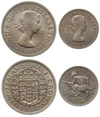 zestaw: szyling i 1/2 korony 1962, miedzionikiel