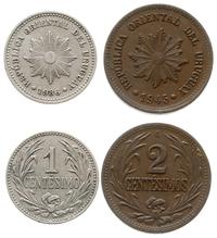 Urugwaj, zestaw: 1 centesimo 1936, 2 centesimo 1945