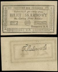 4 złote polskie 4.09.1794, seria 2-E, w ramce po
