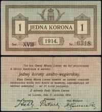 1 korona 11.09.1914, seria XVIII, numeracja 6318