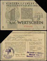 1 marka 1941-1942, seria F, numeracja 7250848, w
