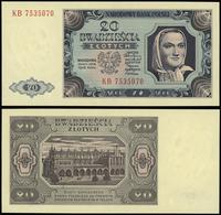 20 złotych 1.07.1948, seria KB 7535070, niewielk