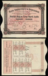 Polska, 10 akcji po 1.000 marek każda ''Bank Kredytowy w Warszawie'', 1921