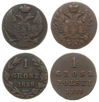 Polska, zestaw: 1 grosz polski 1818 (Aleksander I) i 1 grosz 1838 (Mikołaj I)