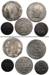 zestaw 5 monet, 2 x 1 złoty, 1 x półzłotek, 1 x 
